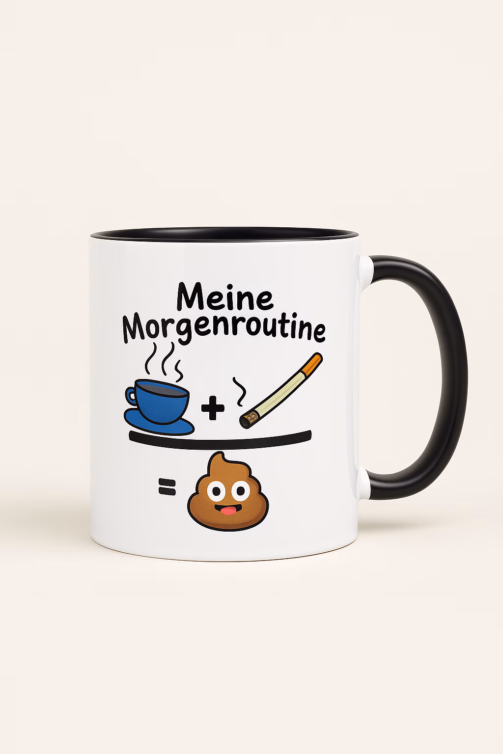 Spruchtasse | Kaffee + Zigarette = Morgenroutine