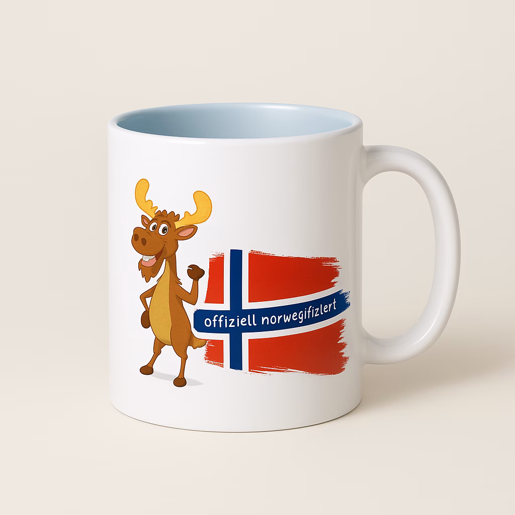 Norwegen Tasse | Elch mit norwegischer Flagge