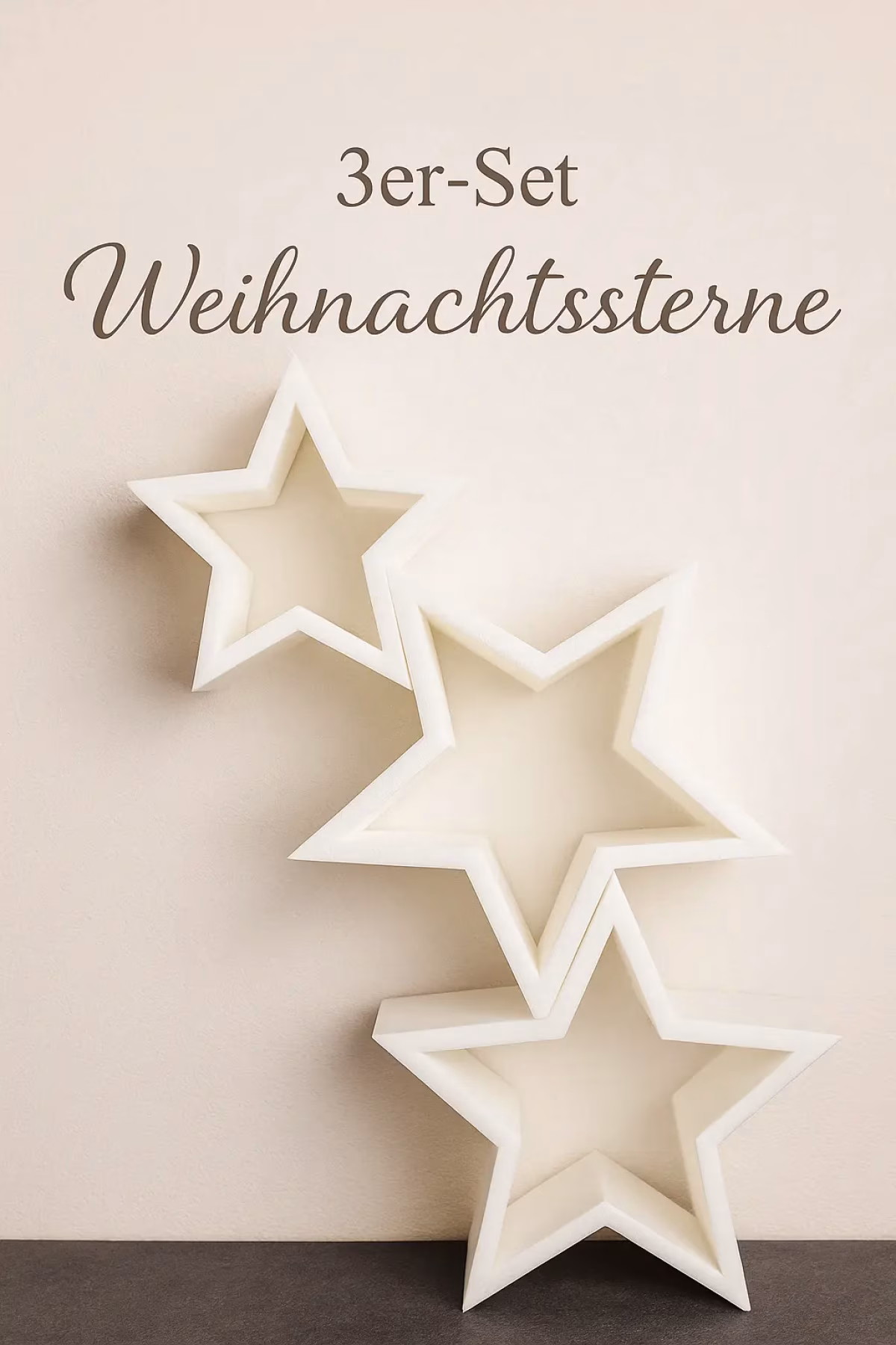 Weihnachtssterne im 3er Set – Deko zum Selbstgestalten