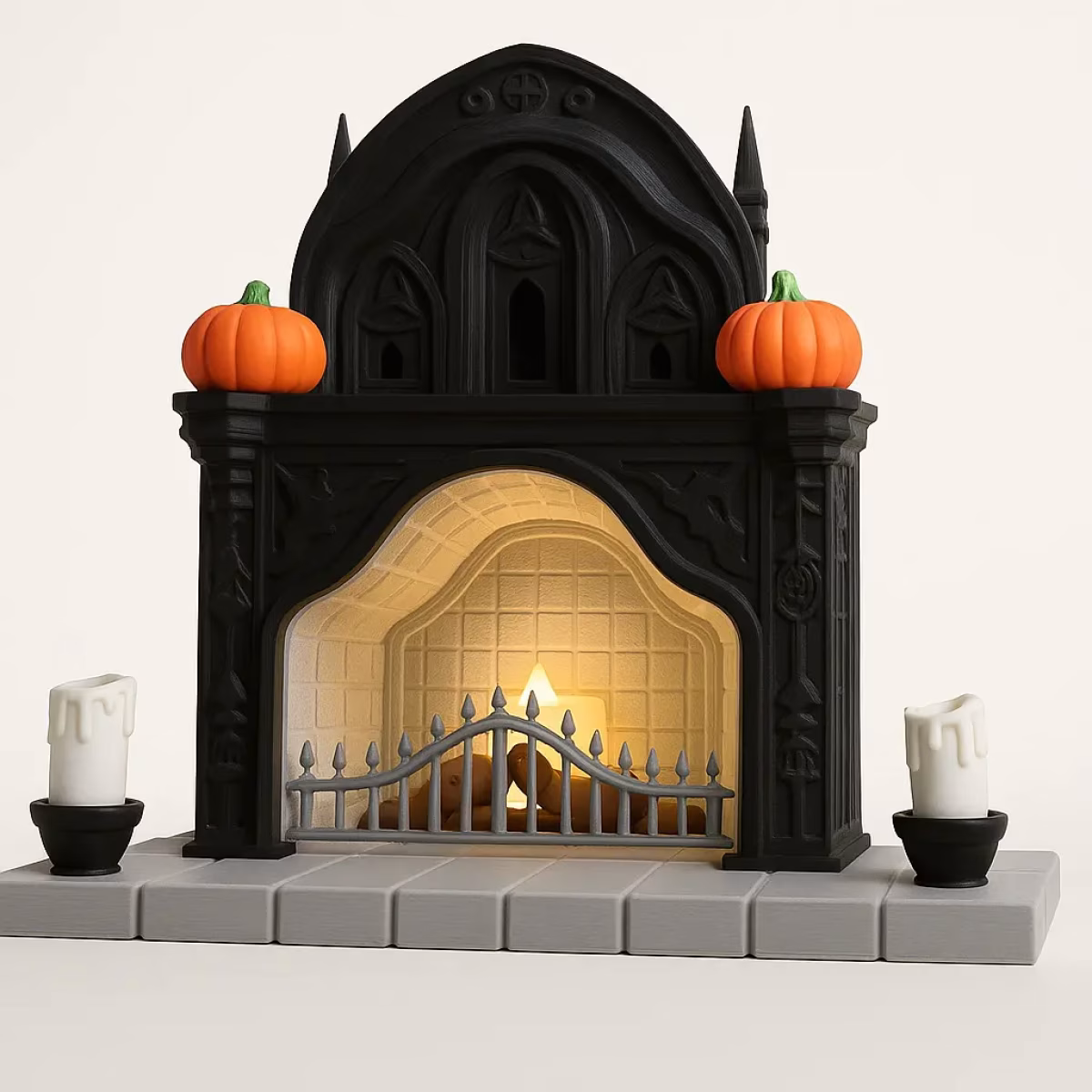 Halloween Kamin Dekoration im Gothic-Stil