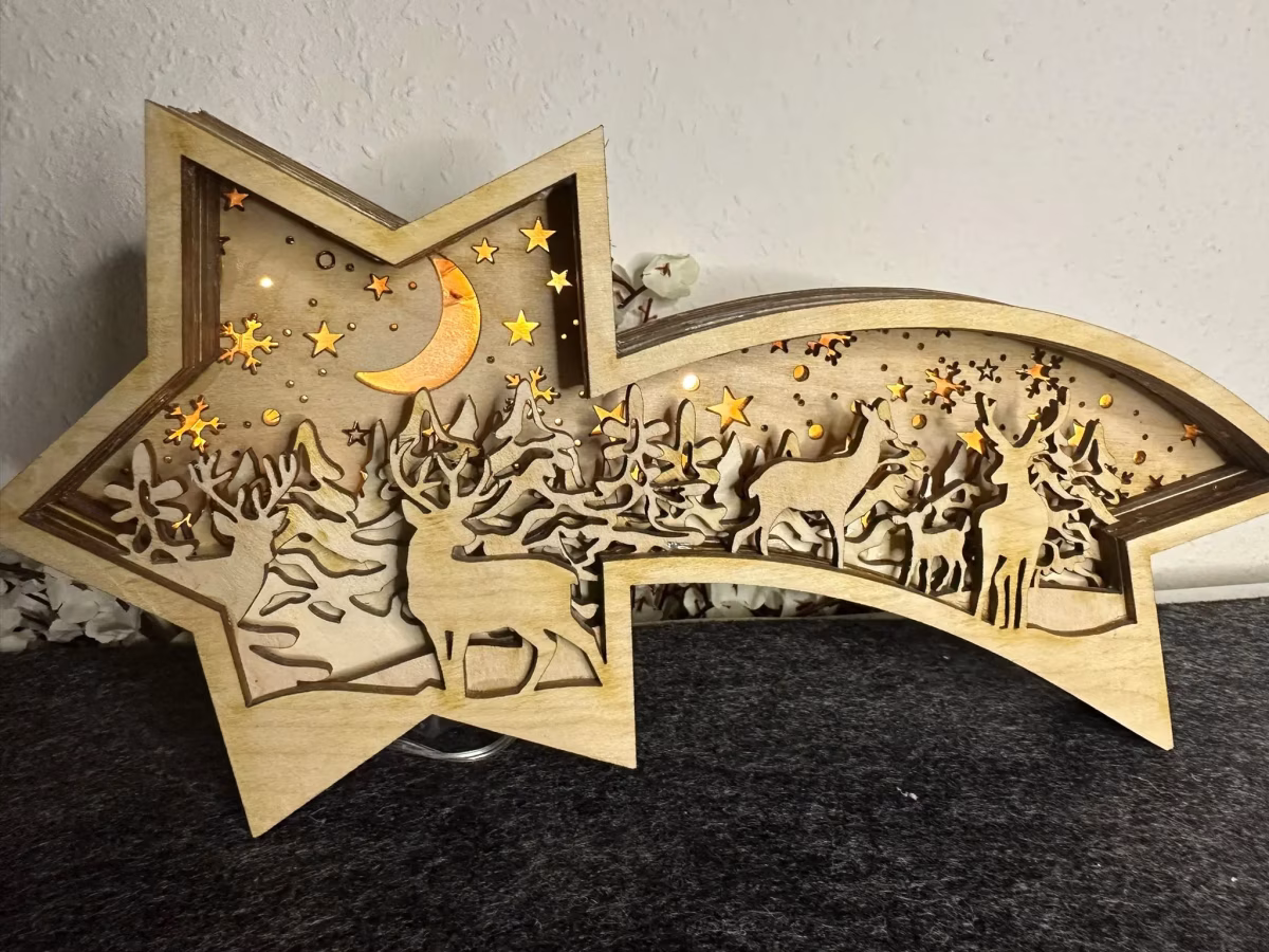 Weihnachtsstern Sternschnuppe – stimmungsvolle Deko