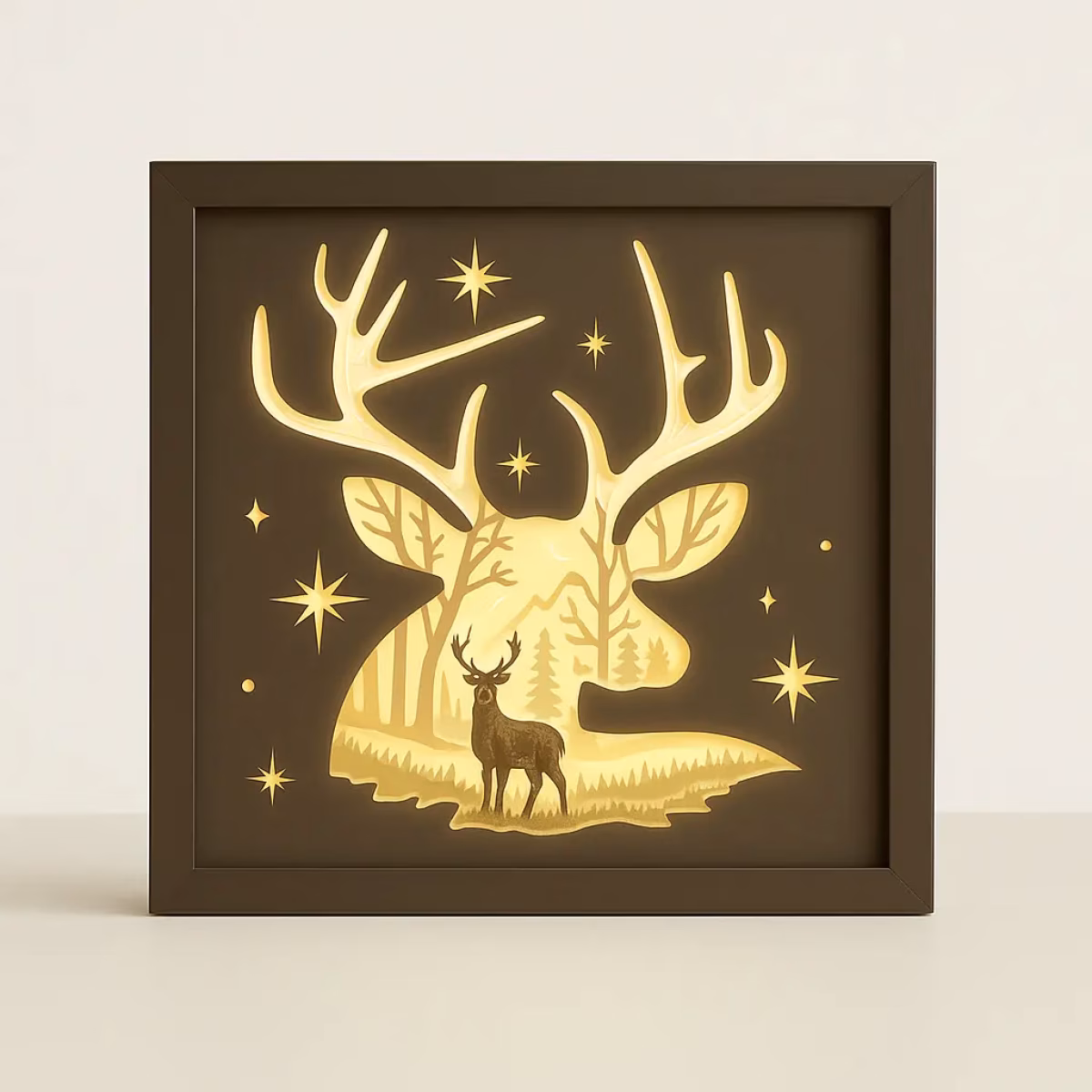 Leuchtrahmen Rentiermotiv