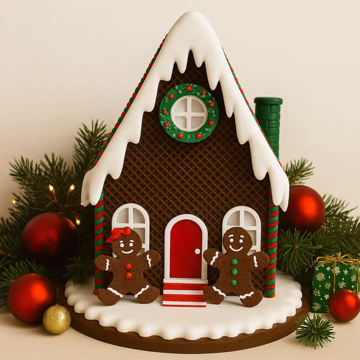 Lebkuchenhaus – festliche Weihnachtsdeko