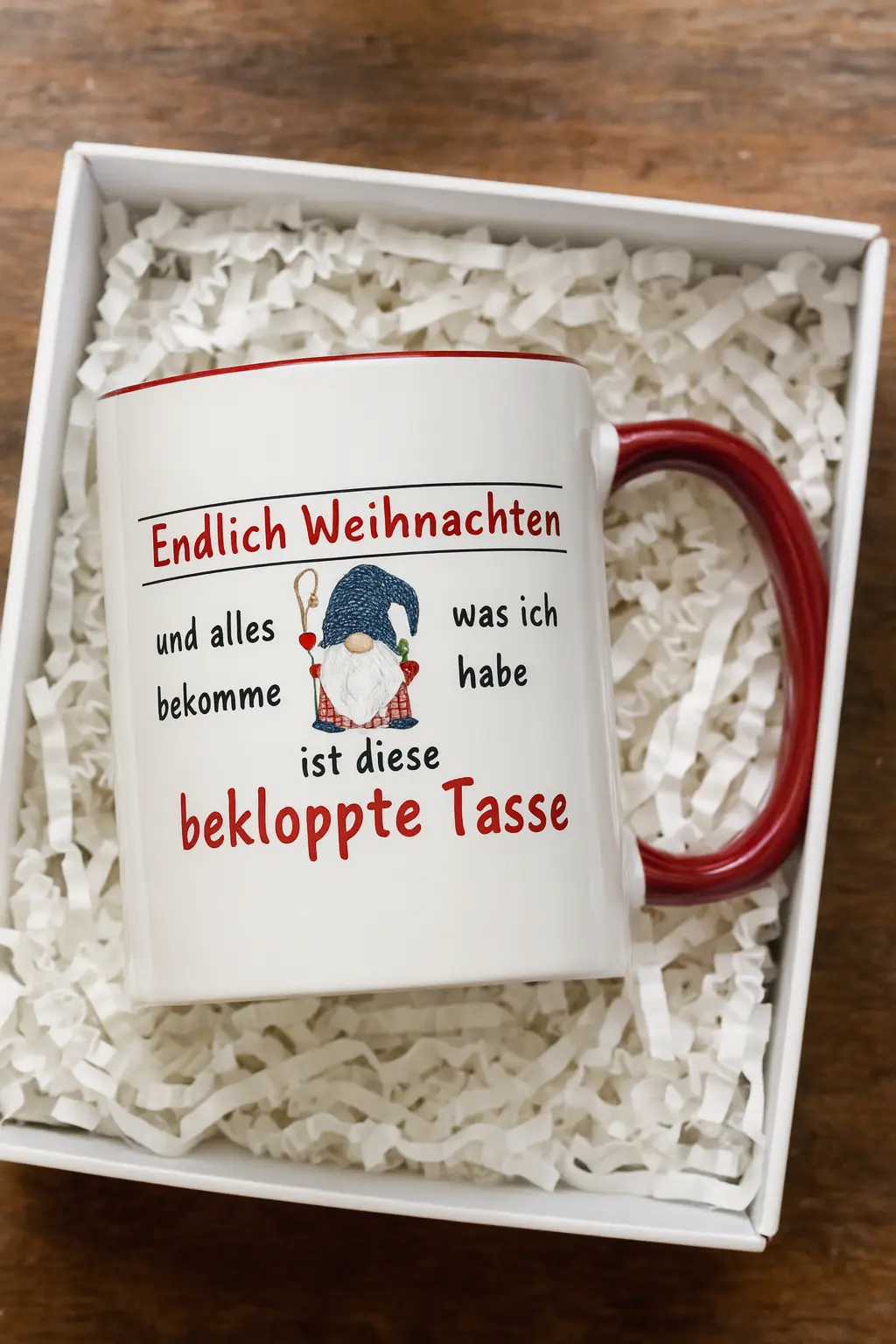 Weihnachtstasse – lustige Geschenkidee für Freunde & Kollegen