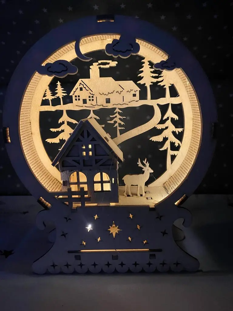 Schwibbogen Winterlandschaft – Weihnachtliche Szene im Rundbogen