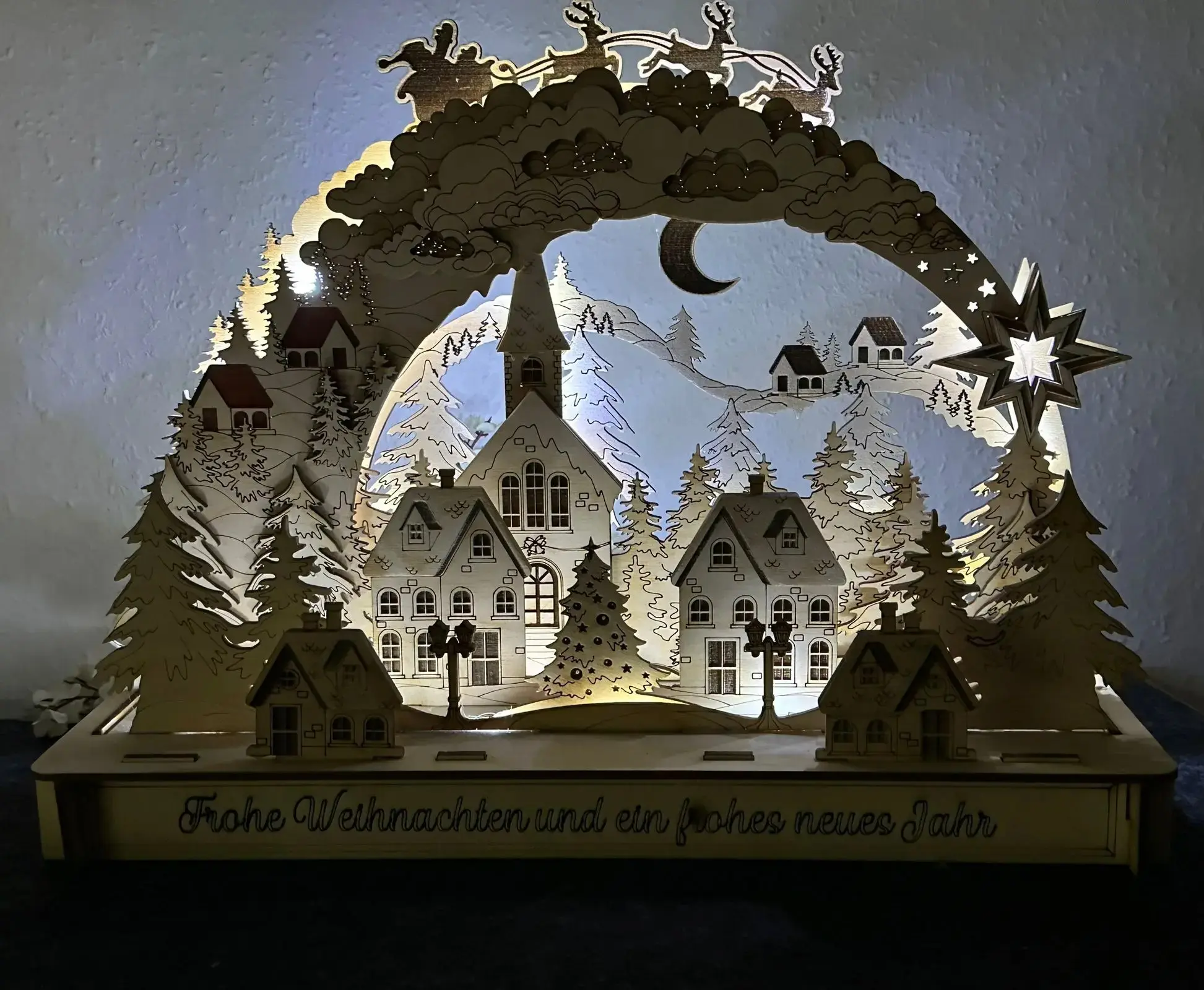 Schwibbogen Winterdorf – Weihnachtliche Dekoration