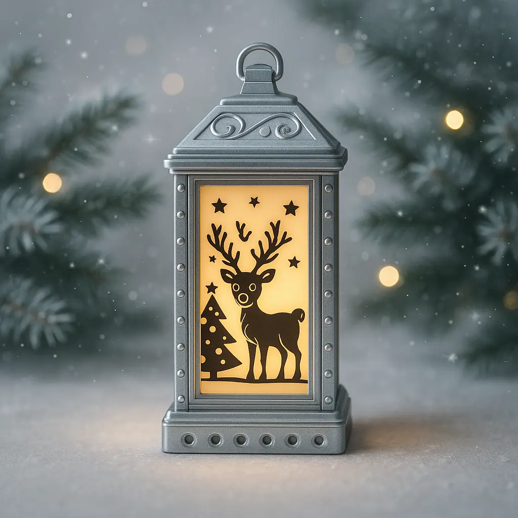 Weihnachtliche Laterne mit Motiv Einsatz für Winterdeko