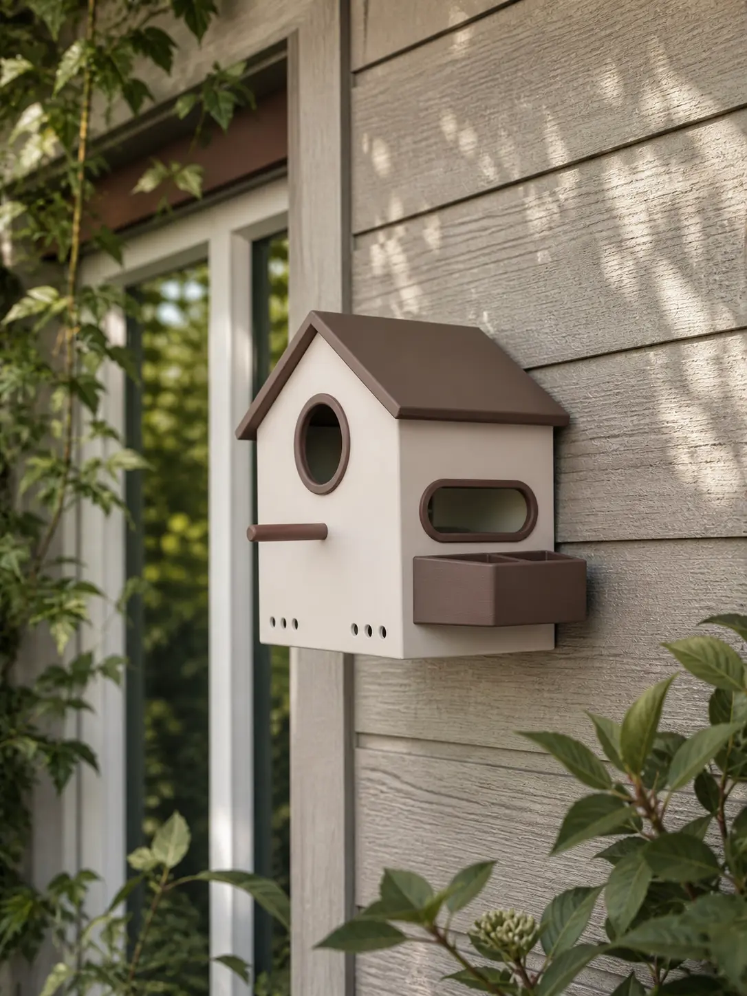 Vogelhaus/Nistkasten mit Futterstelle