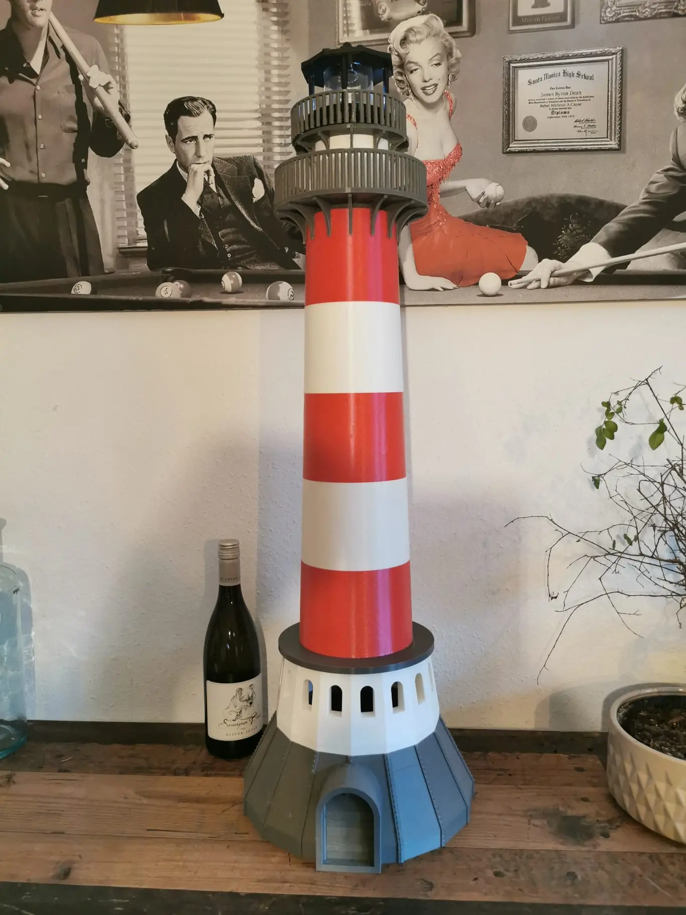 XL Leuchtturm mit Leuchtfeuer für innen & außen