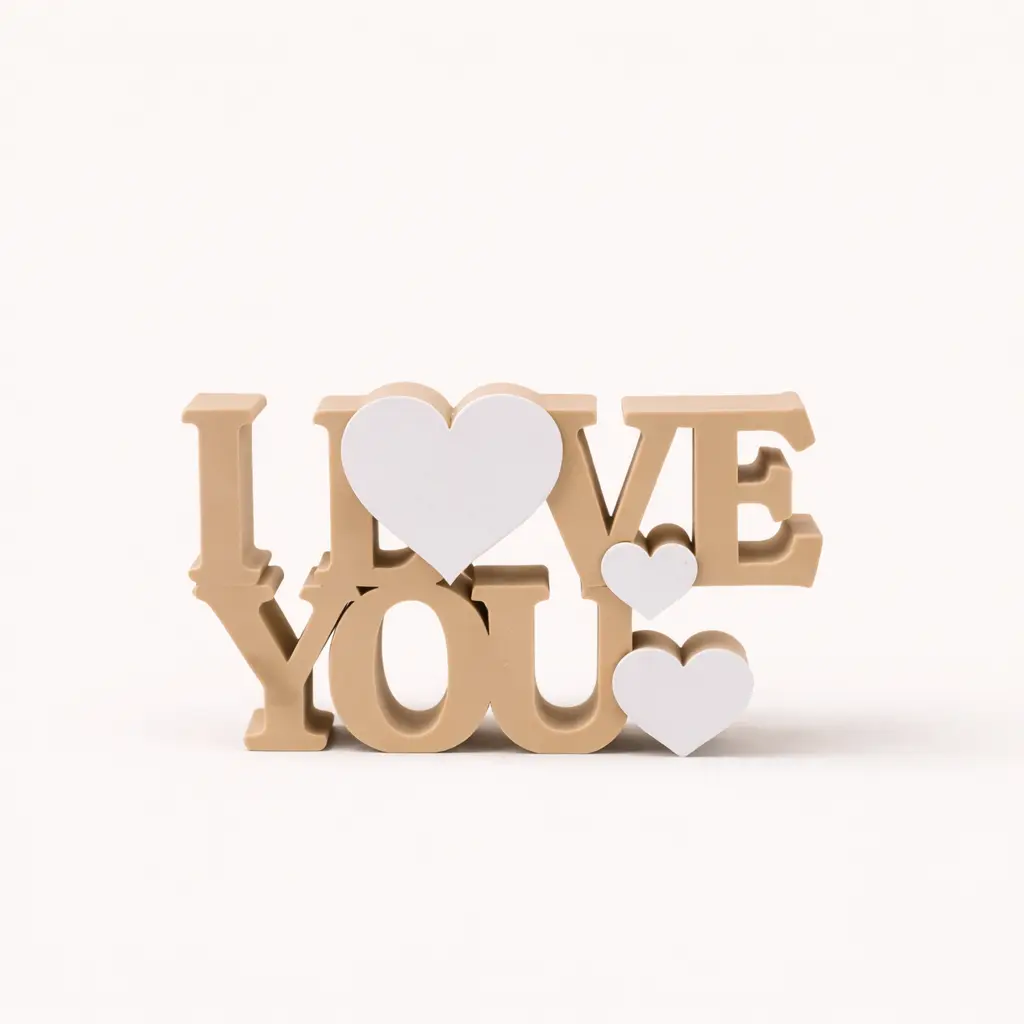 I love you Schriftzug mit Herzen