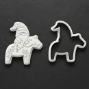 Ausstechform Wichtel auf Dalapferd inkl. Stempel