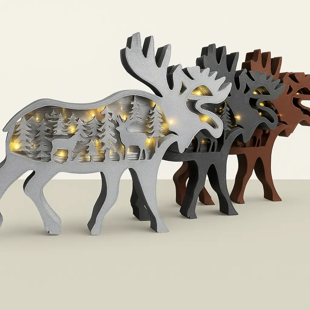 Elch Schwibbogen Nachtlicht in verschiedenen Farben zur Auswahl