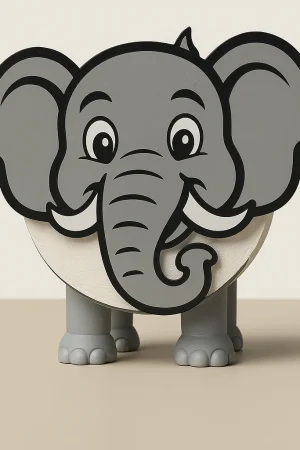 Klopapierhalter Elefant Gustav Vorderseite – lustige WC-Deko