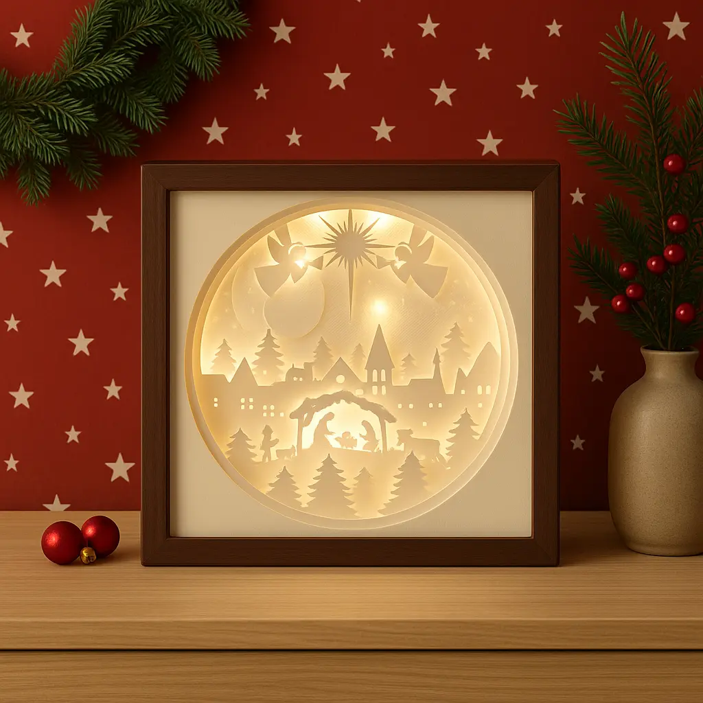 Leuchtrahmen Krippe beleuchtet – stimmungsvolle Weihnachtsdeko mit LED