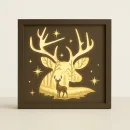 Leuchtrahmen Rentiermotiv beleuchtet – dekorative LED Schattenbox