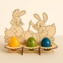 Osterhase Tischdeko Holz mit Platz für Eier