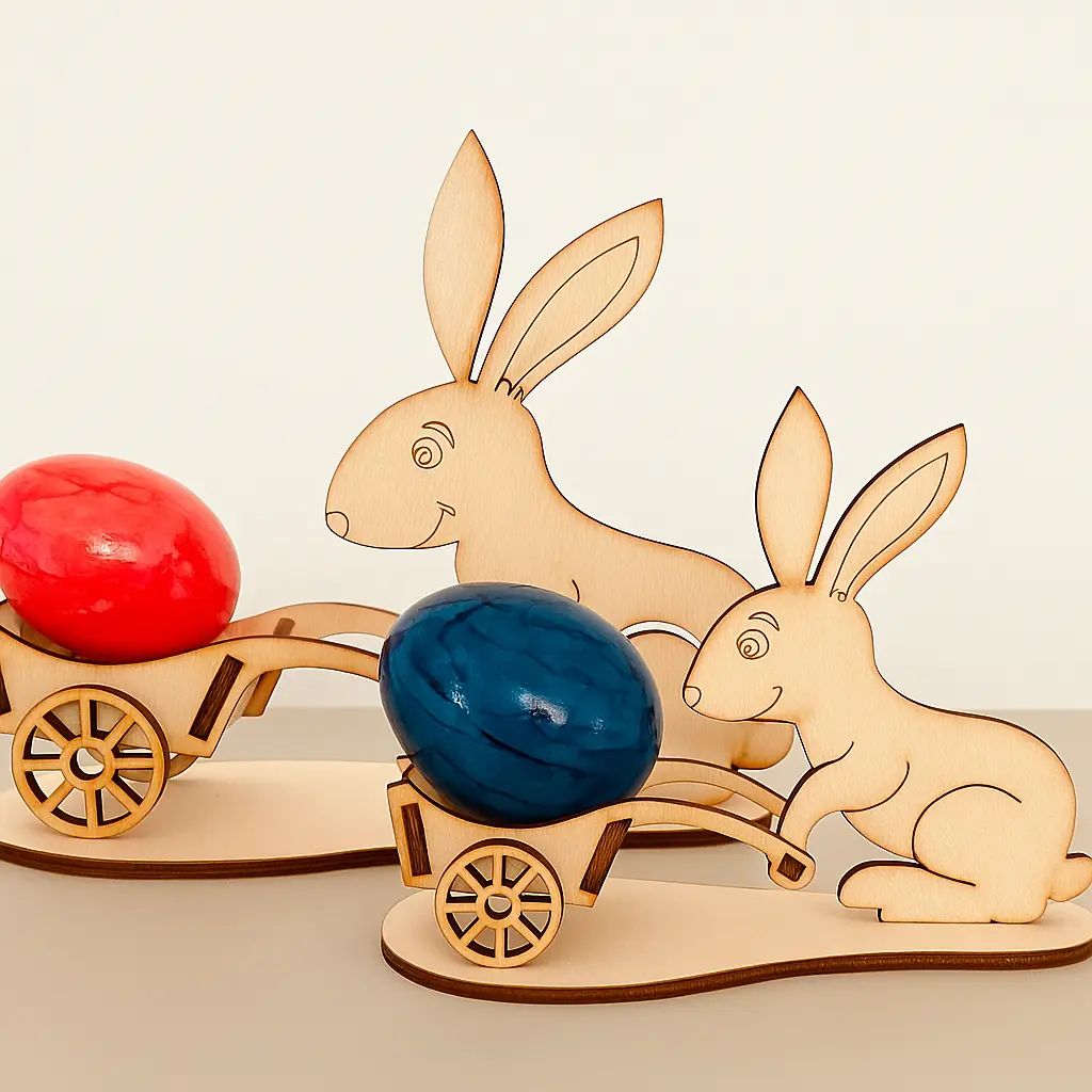 Osterhasen im Set dekorative Holzfiguren