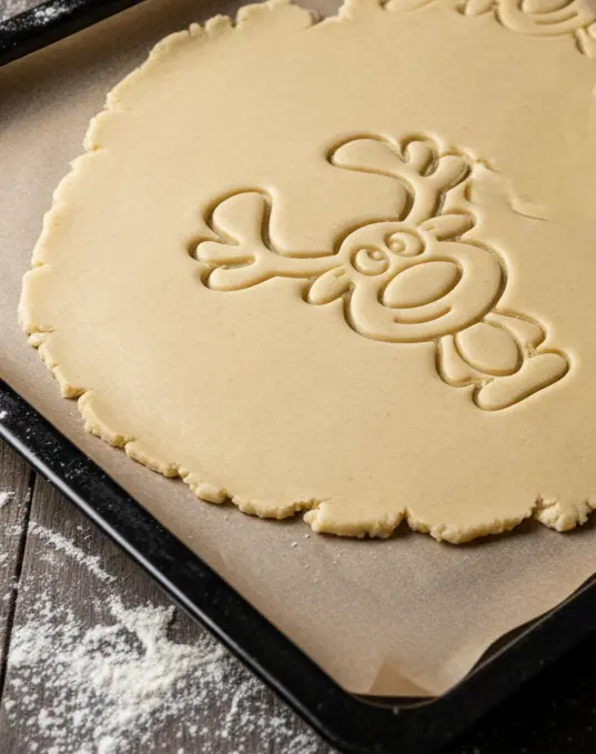 Ausstechform Rentier – Abdruck im Teig